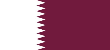 Katar bayrağı. Katar ulusal bayrağı. Asya ülkesi. Doha sermayesi. Durum sembolü