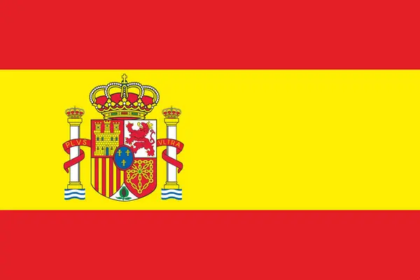 Vlag Van Spanje Nationale Spaanse Vlag Stof Oppervlak Spaanse Nationale Stockfoto