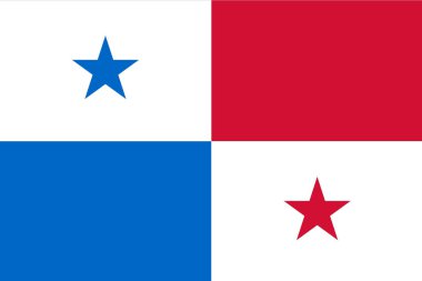 Panama bayrağı. Panama bayrağı. Ulusal sembol. Panama Cumhuriyeti. Panama ulusal bayrak illüstrasyonu