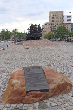 Varşova - Polonya. 27 Temmuz 2019: Polonya 'nın başkenti Varşova' da İkinci Dünya Savaşı sırasında Sovyet işgali mağdurlarının anısına dikildi..