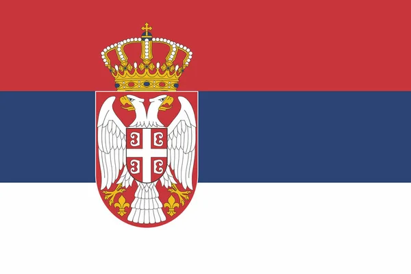 Flag of Serbia. Serbian flag on fabric texture. Fabric texture. National Serbian symbol. Serbian national flag. European country. National symbol of Serbia