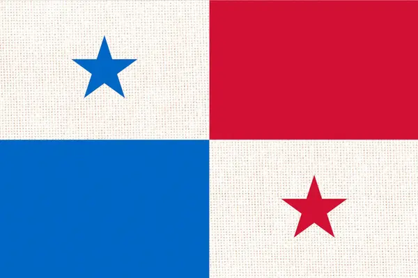 パナマの国旗 ファブリックの表面にパナマの旗 ファブリックテクスチャ ナショナルシンボル パナマ共和国 パナマの国旗 イラスト ロイヤリティフリーのストック画像