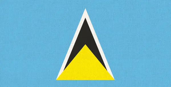 Flag of Saint Lucia. Saint Lucia flag on fabric surface. Fabric Texture. National symbol. Caribbean country. Fabric texture. National symbol. Caribbean country. Island country. illustration