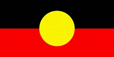 Australian Aboriginal flag on texture. Illustration of Aboriginal Australians. National symbol of Indigenous peoples of Australia clipart