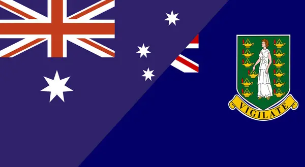 stock image Flag of Australia and British Virgin Islands. Two Flags Together Australian and British Virgin Islands national flags. State flags. Australian-British Virgin Islands relations. Two flags