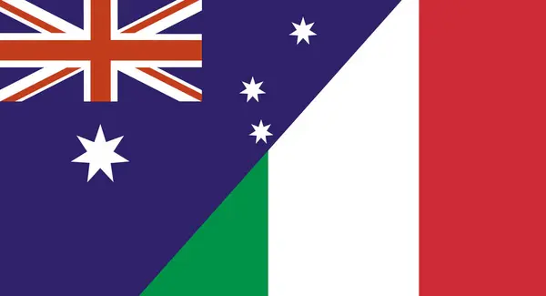 stock image Flag of Australia and Italy. Two Flags Together Australian and Irish national flags. State flags. Sports competitions between countries. Political relations between Australian and Italian