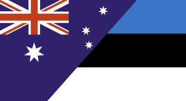 Avustralya ve Estonya bayrağı. İki Bayrak Birlikte. Avustralya ve Estonya ulusal bayrakları. Spor müsabakaları. Diplomatik ilişkiler. Avustralya ve Estonya 'nın çifte bayrağı