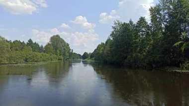 Su yüzeyinde yağmur damlaları. Nehirde yağmur. Açık havada yağmur sırasında su damlaları nehrin yüzeyine düşer. Nehir yüzeyine su damlaları