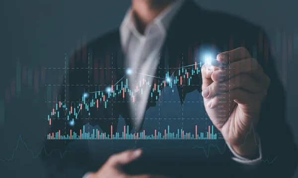 Stock market trading. Business man discussing and analysis graph stock.stock chart concept. Investment stock market.