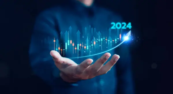 New Goals 2024. Business growth year 2023 to 2024 increase arrow graph corporate Planning, opportunity, challenge and business strategy. New Goals, Plans and Visions for Next Year. Increasing arro