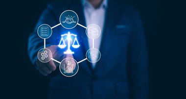 İş ahlakı kavramı. Al etik ya da Al Law konsepti. Etik yapay zeka kodları geliştiriyorum. Uyum, düzenleme, standart, iş politikası ve sorumluluk. Makine öğrenme algoritmaları.
