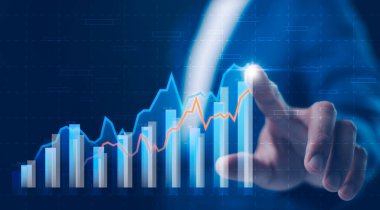 İş gelişiminin başarıya ve büyüyen büyüme konseptine, İşadamı şirketlerin gelecekteki büyüme planına işaret ediyor. Şirket büyümesini analiz etmek, hedeflere ulaşmak için kalkınma, finansal borsa.