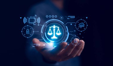 Al etik ya da Al Law konsepti. Etik yapay zeka kodları geliştiriyorum. Uyum, düzenleme, standart, iş politikası ve makine öğrenme algoritmalarında istenmeyen önyargılara karşı koruma.