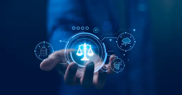 Al etik ya da Al Law konsepti. Etik yapay zeka kodları geliştiriyorum. Uyum, düzenleme, standart, iş politikası ve makine öğrenme algoritmalarında istenmeyen önyargılara karşı koruma.