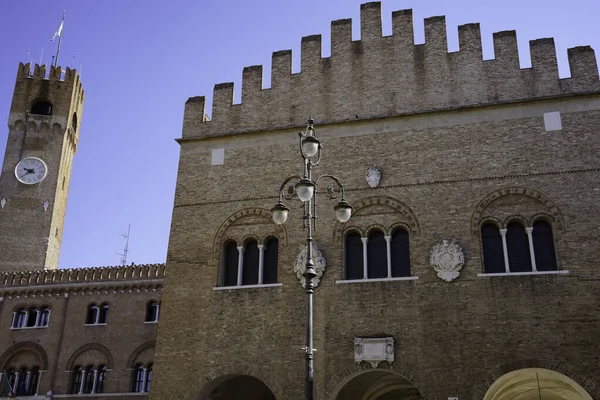 Zewnątrz Zabytkowych Budynków Treviso Wenecja Euganejska Pałac Trecento — Zdjęcie stockowe