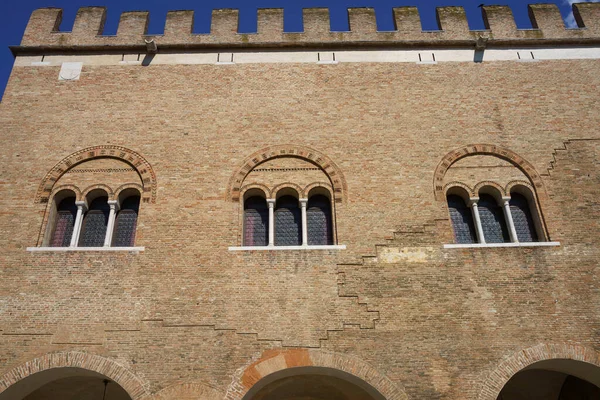 Buiten Van Historische Gebouwen Treviso Veneto Italië Het Palazzo Del — Stockfoto