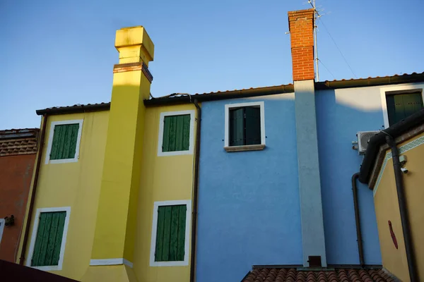 Typiska Färgglada Hus Caorle Venedig Provinsen Veneto Italien — Stockfoto