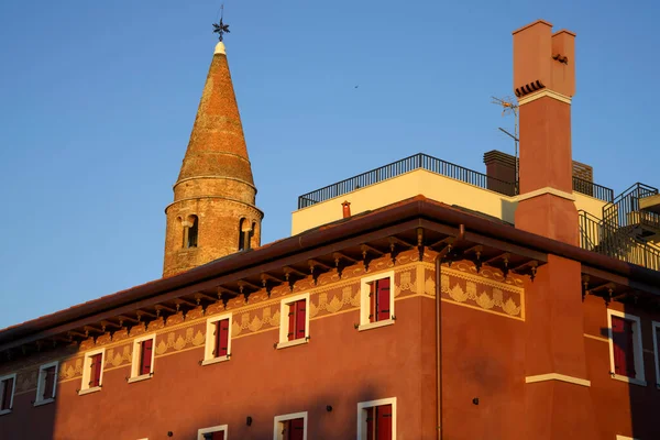 Casas Coloridas Típicas Caorle Província Veneza Veneto Itália — Fotografia de Stock