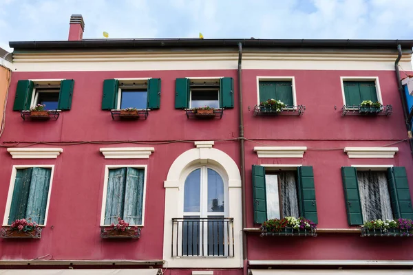Casas Colores Típicos Caorle Provincia Venecia Véneto Italia —  Fotos de Stock
