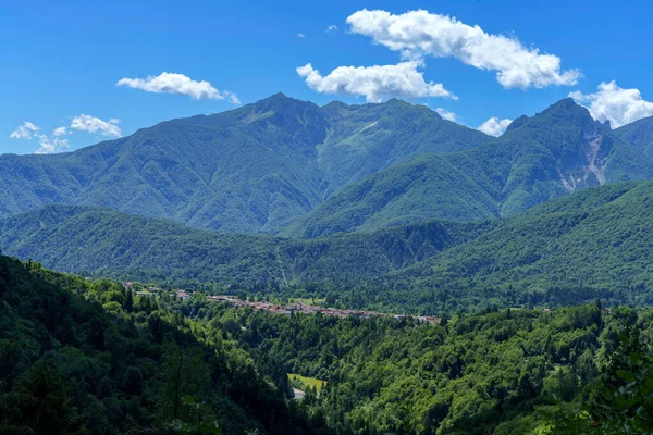Mountain Landscape Ampezzo Friuli Venezia Giulia Italy Road Sauris Summer — Stock Photo, Image