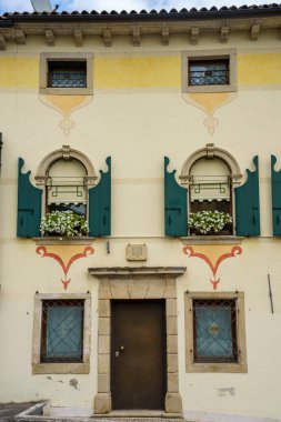 Miane 'in tarihi sarayı, Treviso eyaletinin eski bir kasabası, Veneto, İtalya