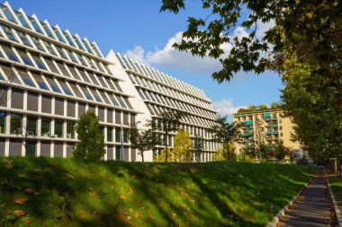 Feltrinelli building along the Pasternak promenade at Milan, Lombardy, Italy