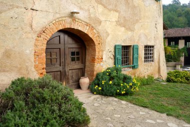 Old typical house in the natural park of Curone and Montevecchia, Lecco province, Brianza, Lombardy, Italy, in October