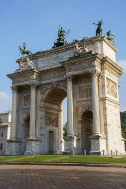 Arco della Pace, famous arch in Milan, Lombardy, Italy