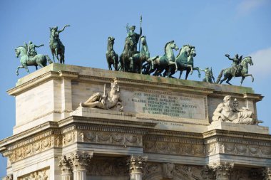 Arco della Pace, famous arch in Milan, Lombardy, Italy