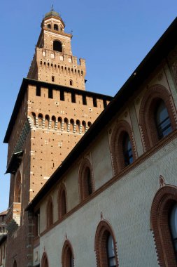 Milan, Lombardiya, İtalya: Castello Sforzesco bilinen Ortaçağ Kalesi