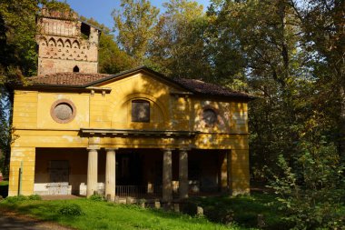 Monza Park 'ta sonbahar, Brianza, Lombardy, İtalya