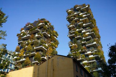 Modern buildings at Porta Nuova in Milan, Lombardy, Italy: Bosco Verticale