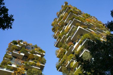 Modern buildings at Porta Nuova in Milan, Lombardy, Italy: Bosco Verticale