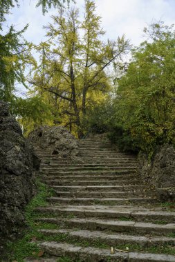 Autumn in the Montanelli park at Milan, Lombardy, Italy