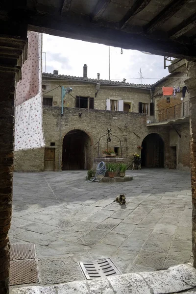 Asciano Veduta Del Centro Storico Della Provincia Siena Toscana Italia — Foto Stock