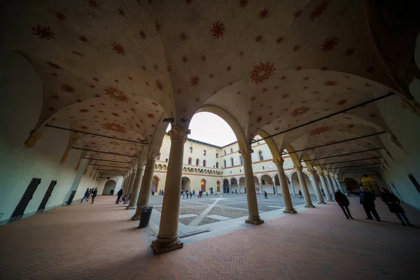 Milan Lombardie Itálie Historický Hrad Castello Sforzesco — Stock fotografie