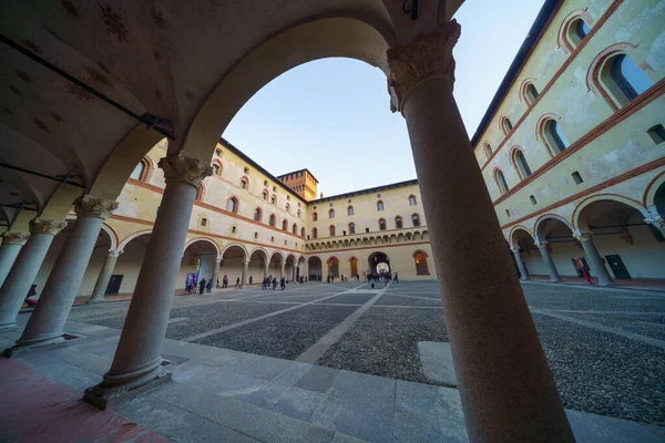 Milão Lombardia Itália Castelo Histórico Conhecido Como Castello Sforzesco — Fotografia de Stock