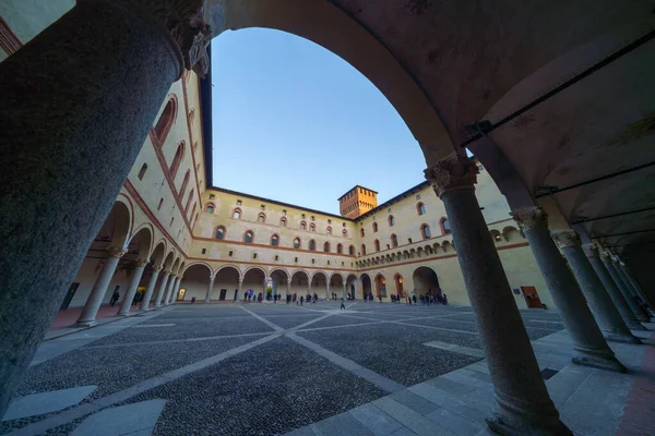 Μιλάνο Λομβαρδία Ιταλία Ιστορικό Κάστρο Γνωστό Castello Sforzesco — Φωτογραφία Αρχείου