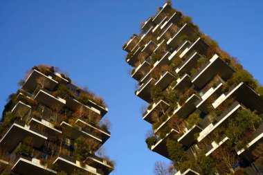 Modern buildings at Porta Nuova in Milan, Lombardy, Italy: Bosco Verticale