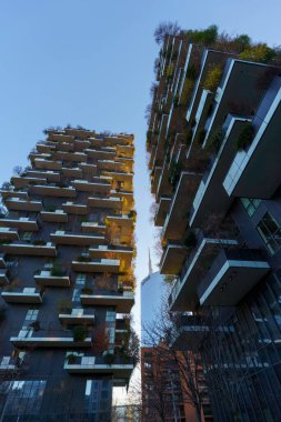 Modern buildings at Porta Nuova in Milan, Lombardy, Italy: Bosco Verticale