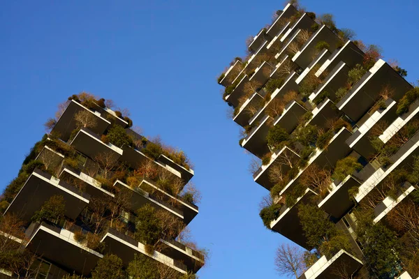 Modern buildings at Porta Nuova in Milan, Lombardy, Italy: Bosco Verticale
