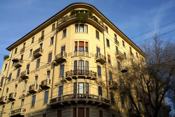 Milano Lombardiet Italien Gamla Hus Längs San Michele Del Carso — Stockfoto