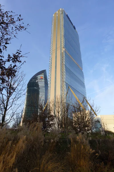 Citylife Modern Park Milan Lombardy Italy Three Towers — 스톡 사진