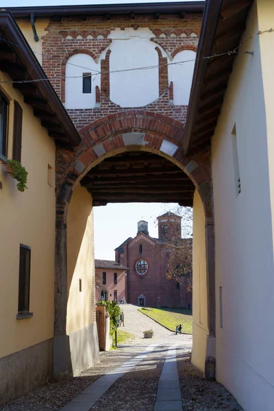 Extérieur Abbaye Médiévale Morimondo Province Milan Lombardie Italie — Photo