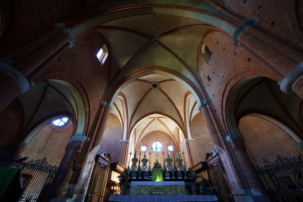 Εσωτερικό Του Μεσαιωνικού Αβαείου Morimondo Επαρχία Μιλάνου Λομβαρδία Ιταλία — Φωτογραφία Αρχείου