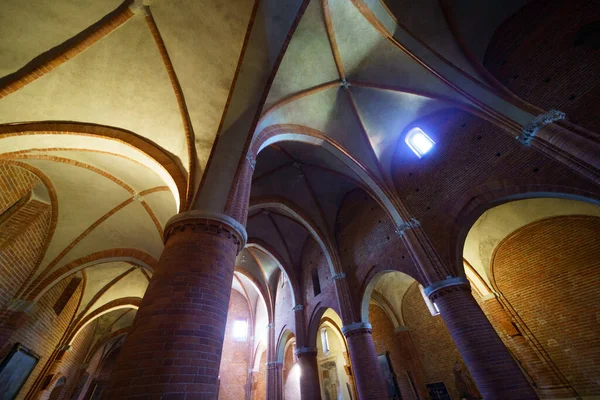 Wnętrze Średniowiecznego Opactwa Morimondo Prowincja Mediolan Lombardia Włochy — Zdjęcie stockowe