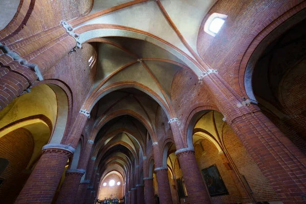 Interiér Středověkého Opatství Morimondo Provincie Milán Lombardie Itálie — Stock fotografie