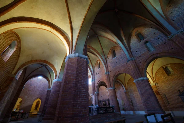 Interior Abadía Medieval Morimondo Provincia Milán Lombardía Italia —  Fotos de Stock