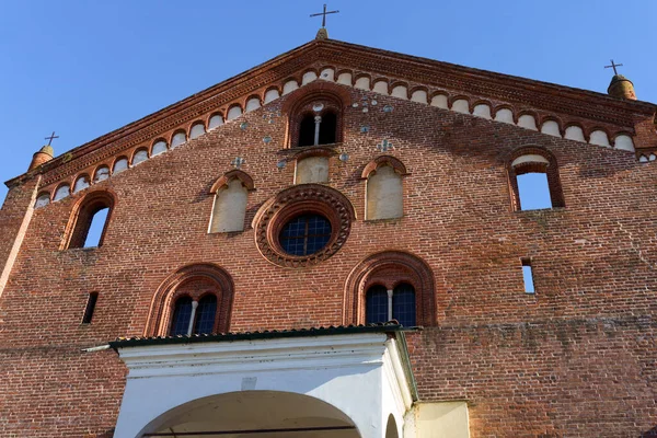 Exterior Abadía Medieval Morimondo Provincia Milán Lombardía Italia —  Fotos de Stock