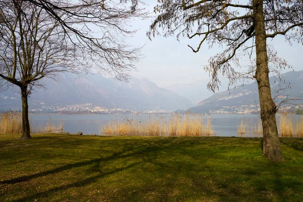 Lago Annone Oggiono Provincia Lecco Lombardia Italia Inverno — Foto Stock
